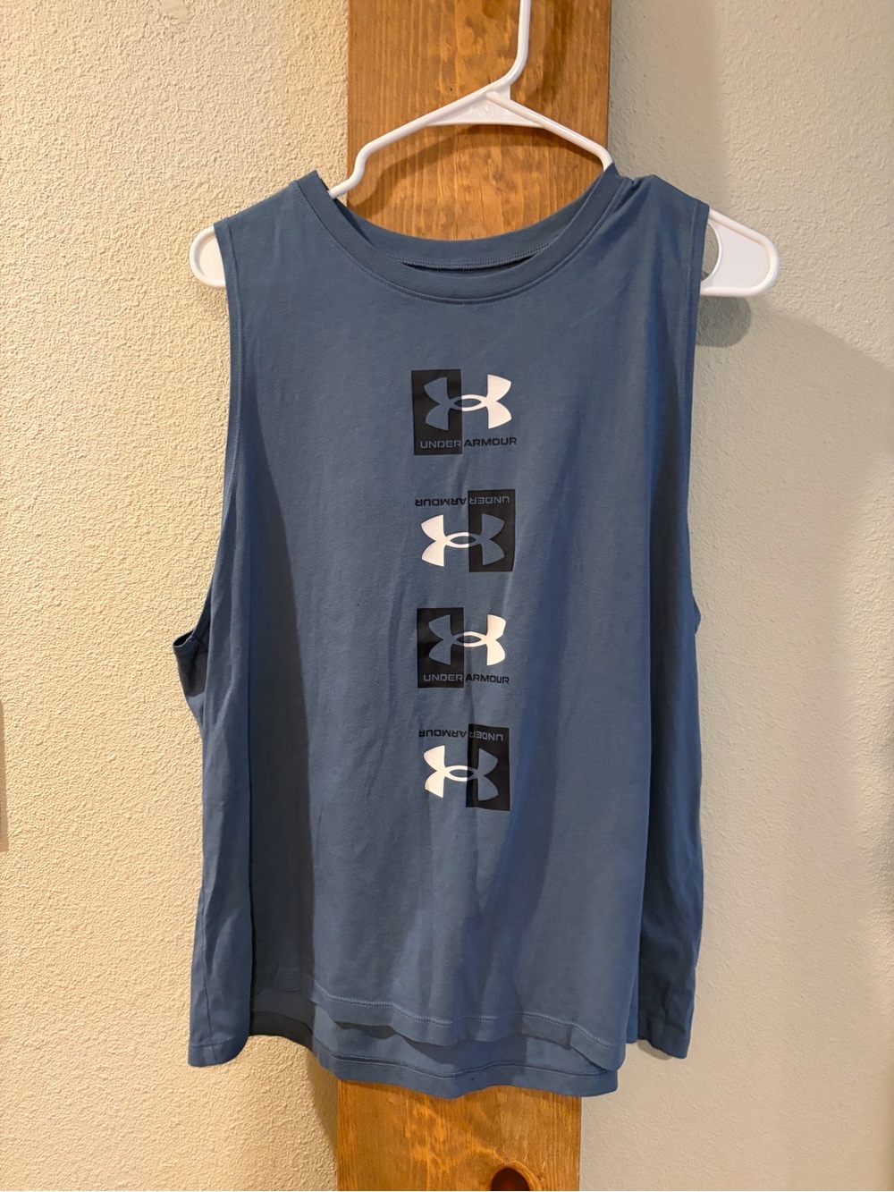 Under Armour Women's Slate Blue Muscle Tank with Vertical Logo